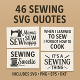 Sewing Quote Bundle β 43 Funny & Cute Sewing Cut Files | PNG EPS DXF | Instant Download for Cricut and Silhouette